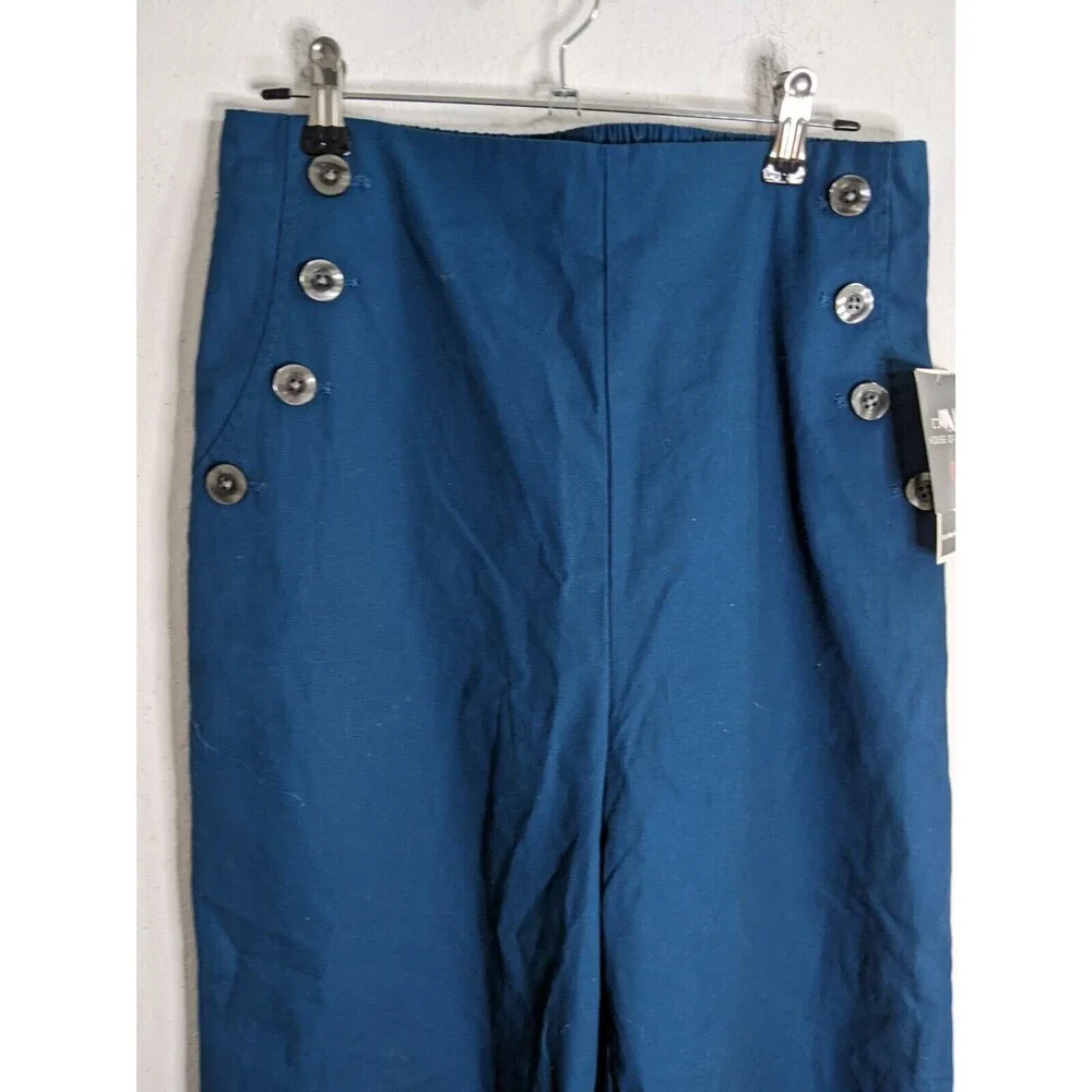 NWT Black History Month Women's House Aama High Waisted Pants Blue S You 28x27 - Picture 2 of 9